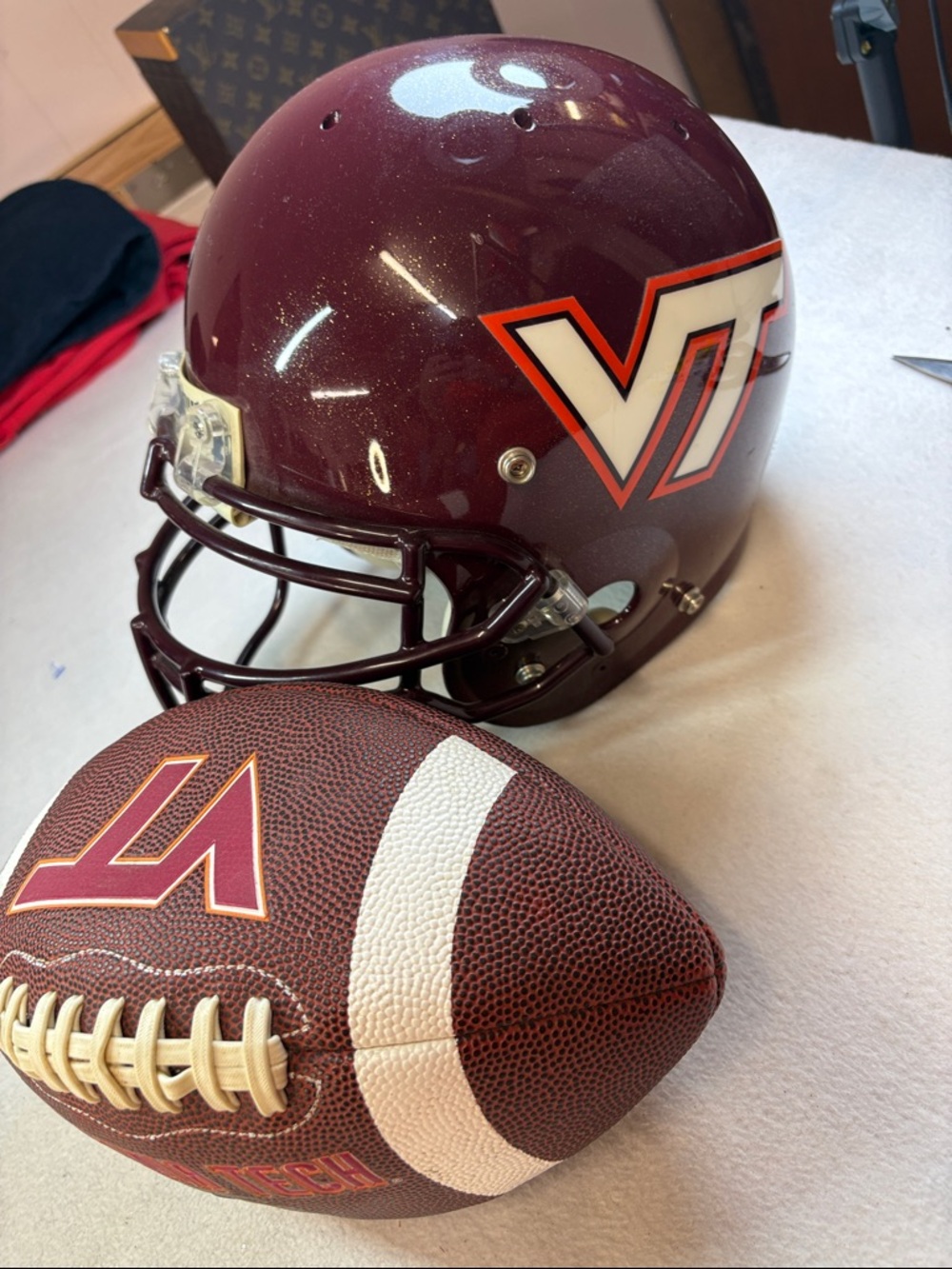 Virginia Tech Maroon Football Helmet - VT Logo
